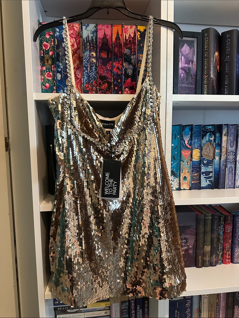 Retrofete Aderyn Gold Sequin Mini Dress - Picture 7 of 7
